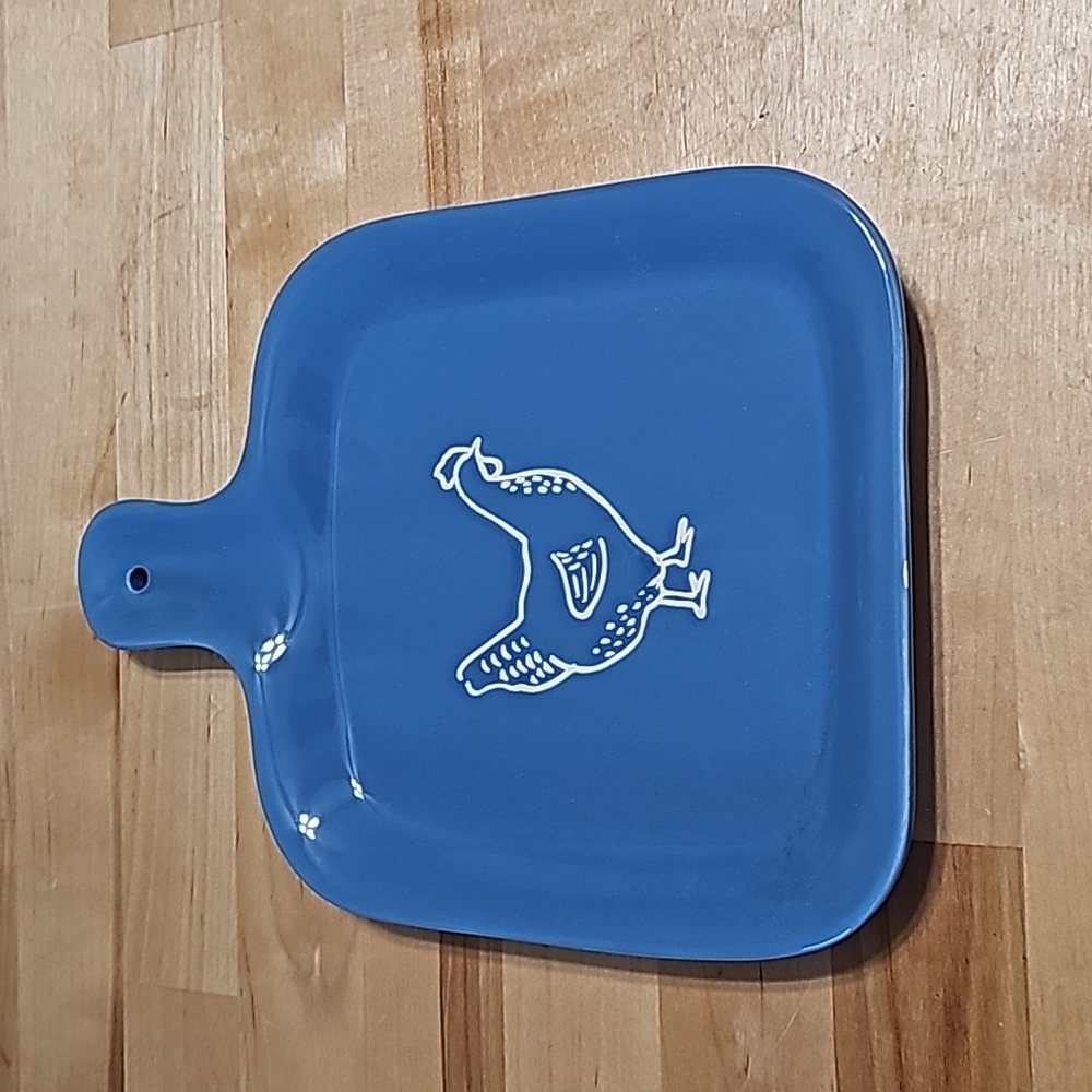3 for $10 💙 Blue Farmhouse Hen Ceramic Serving Tray Plate 🐓